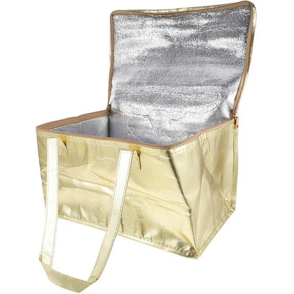 HEMOTON Golden Insulated Food Delivery Bag 1Pack for General Users with Heat and Cold Preservation for Picnics and Camping