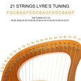 thumbnail image 2 of 21 String Lyre Harp String Lyre String Small Harp Strings Accessories Musical Instrument 21 String Laiyaqin String, 2 of 8