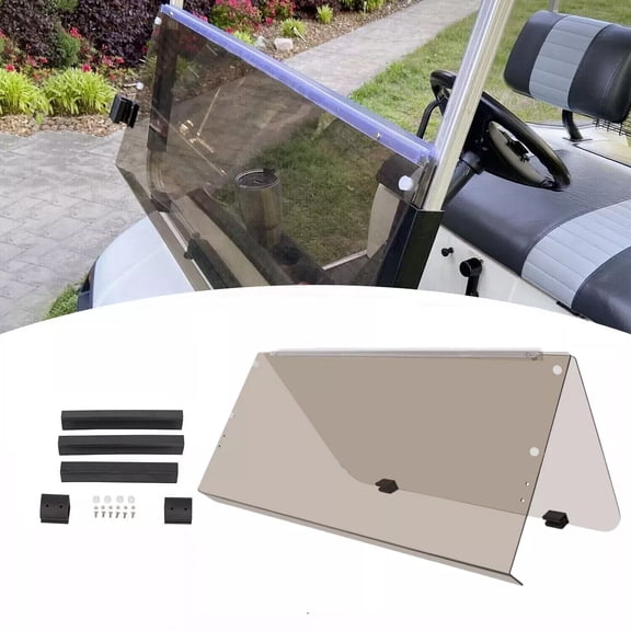 Tinted Folding Windshield For 1995-03 Yamaha G14 G16 G19 Golf Cart Part PC Smoke