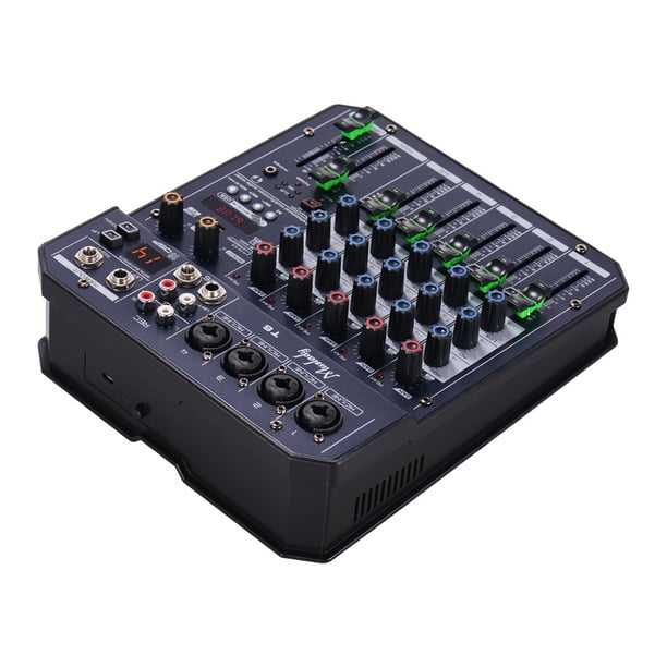 Table de Mixage DJ 7 Canaux, Table Mixage Audio USB Alimentation Fantôme  48V, Console de Mixage d'Enregistrement pour Ordinateur Microphone Lecteur