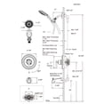 thumbnail image 5 of Wowow Single Handle 8-Spray Shower Faucet 1.8 GPM with Handheld Shower and Tub Spout High Pressure in Brushed Nickel, 5 of 7