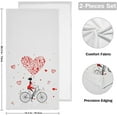 thumbnail image 2 of Dreamtimes Girl Red Heart Bike Bath Hand Towels 2 PCS, Ultra Soft and Highly Absorbent, Valentine Day Decorative Fingertip Face Towel for Home, Bathroom, Kitchen, 28.3"x14.4", 2 of 5