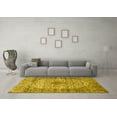 thumbnail image 3 of Ahgly Company Machine Washable Indoor Round Medallion Yellow Traditional Area Rugs, 8' Round, 3 of 4