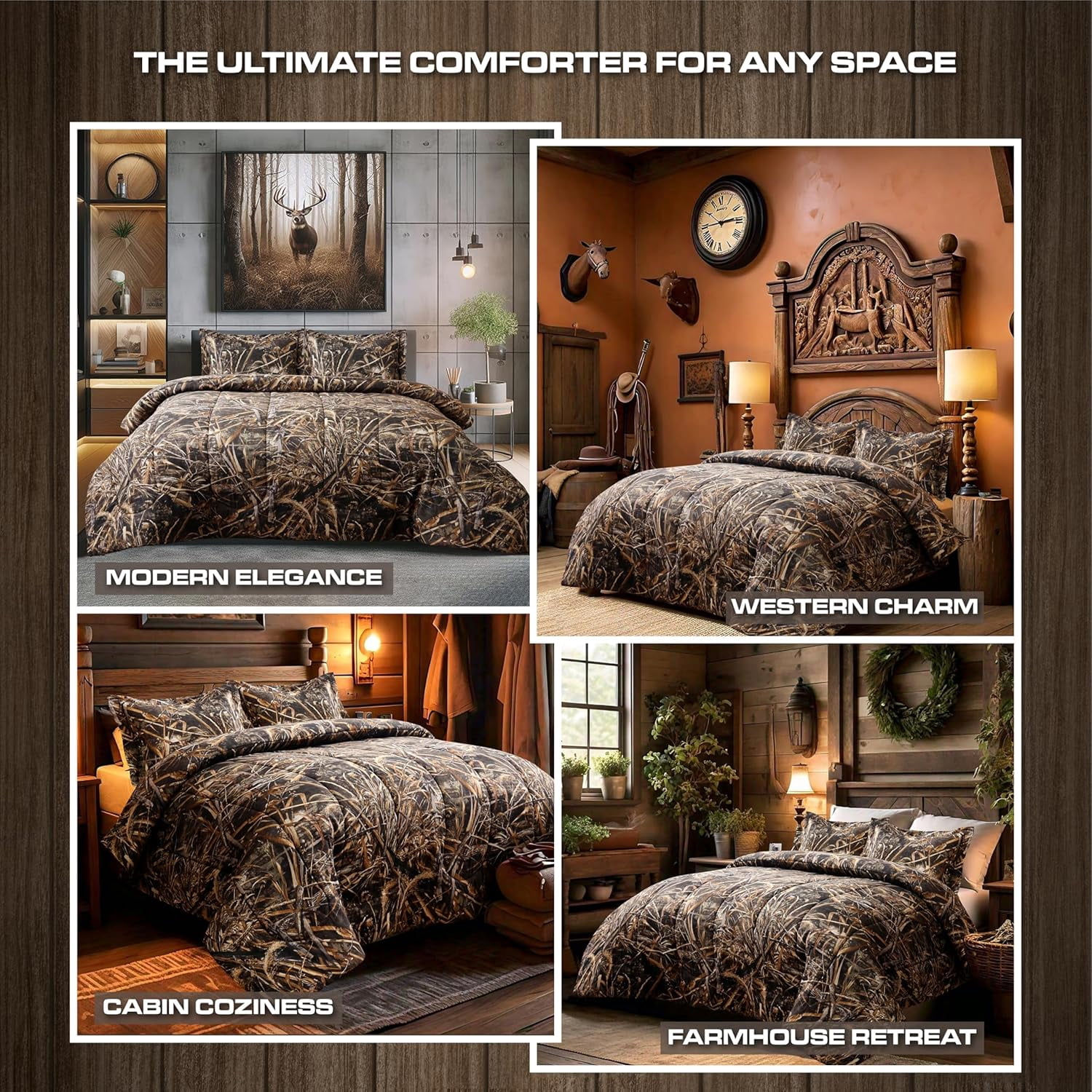 VISI-ONE Realtree Max-5 Camo Twin 2 Piece Comforter Set – All-Season Lightweight Microfiber Bedding, Farmhouse Décor, Rustic Unisex Style for Mancave, Cabin, Lodge, RV, Camping, and Outdoor Adventure
