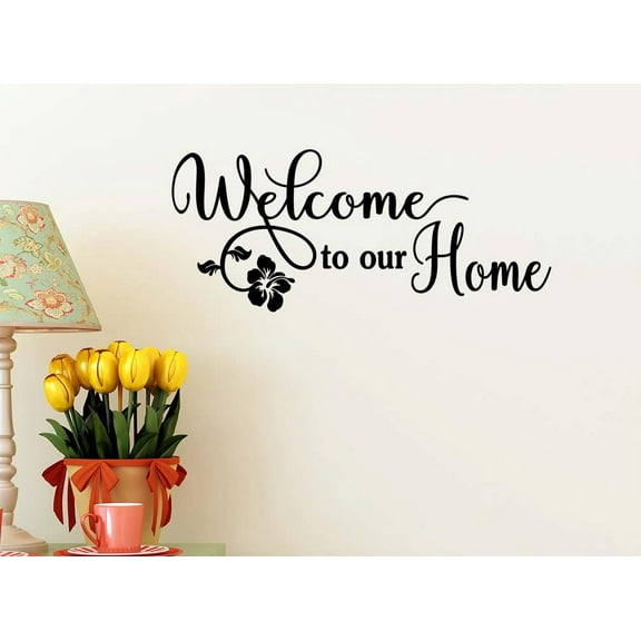 Welcome to Our Home 23 X 10 Vinyl Wall Quote Decal Sticker Entrance Art Decor Cooking Kitchen Inspirational Wall Sticker Decorative Lettering