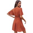thumbnail image 3 of Vestido corto de verano de manga corta con cuello en V y cintura alta con estampado integral para mujer XL Sailing Electrónica, 3 of 5
