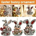 thumbnail image 5 of Sparkling Easter Bunny Ornament with Easter Eggs and Flowers for Spring Festivities, Made of Acrylic, 5 of 9