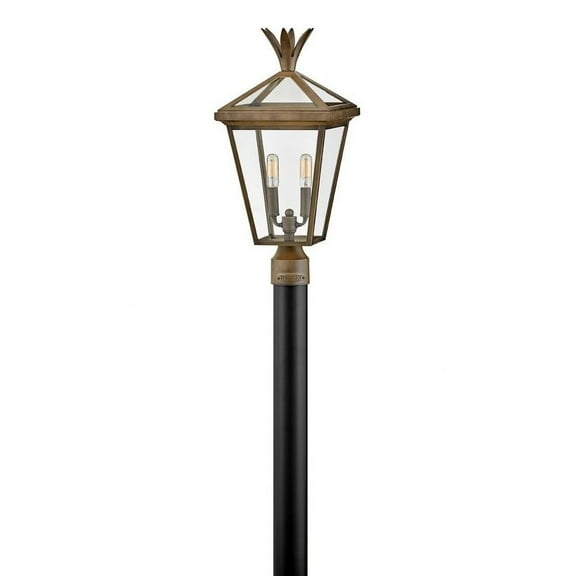 2 Light Outdoor Large Post Top or Pier Mount Lantern in Transitional Style-21.5 inches Tall and 10 inches Wide-Burnished Bronze Finish Bailey Street