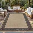 thumbnail image 2 of Black Brown Retro Greek Key Outdoor Rug 6x9 Ft - Reversible Patio Rug Outdoor Camping Rugs, Geometric Greece Ancient Rustic Indoor Outdoor Area Rugs, Non-Slip Outdoor Carpet Runner for Deck/Porch, 2 of 8
