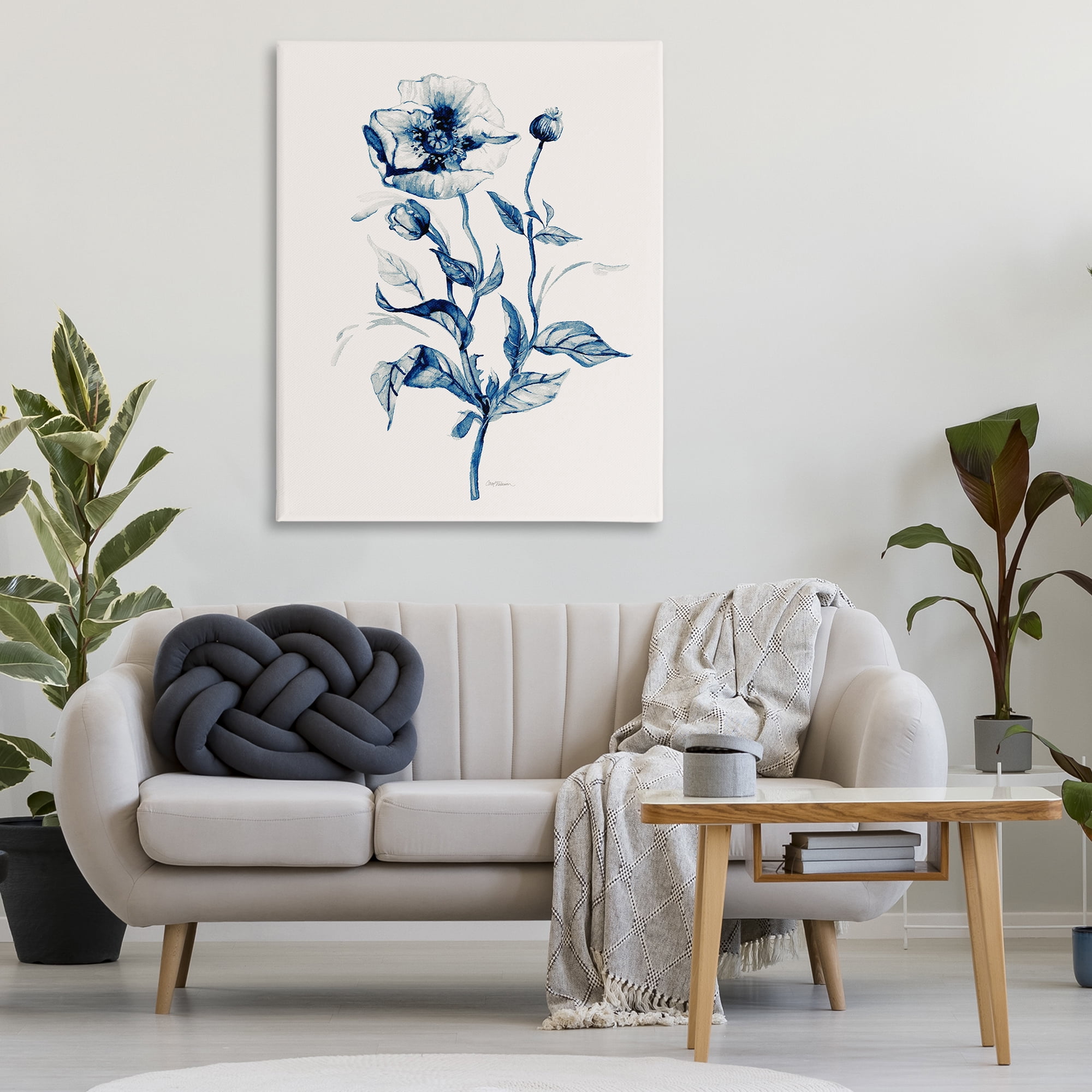 Stupell Industries Vintage Budding Florals Plants & Flowers Drawing Wrapped Canvas Art Print Wall Art, 36 x 48