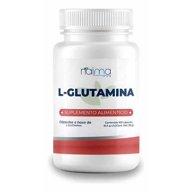 L- Glutamina - Aminoácido 1000 Mg Por Porción - 100 Cápsulas Sin Sabor