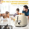 thumbnail image 2 of Toaster 2 slice, KitchMix Retro Stainless Steel Toaster with 6 Settings, 1.5 In Extra Wide Slots, Bagel/Defrost/Cancel Function, Removable Crumb Tray, 2 of 9