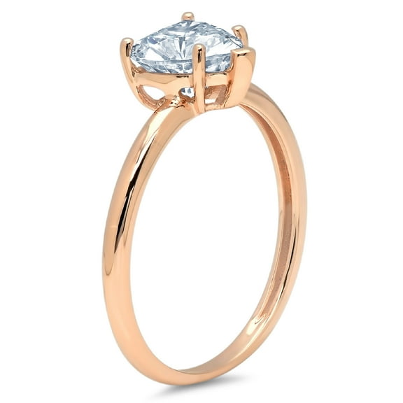 1.25 ct Heart Cut Natural Swiss Blue Topaz Solitaire Engagement Ring for Women in 18K Rose Gold