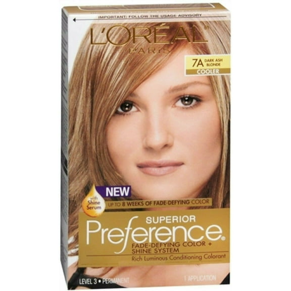 L'Oreal Paris Superior Preference Fade Defying Color & Shine System, 7A Dark Ash Blonde (Cooler) 1 ea (Pack of 6)