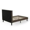 thumbnail image 2 of East West Furniture KD18Q-2BF07 3 Pc Queen Bed Set - Platform Bed Brown Headboard with 2 Small Nightstand - Black Finish Legs, 2 of 7