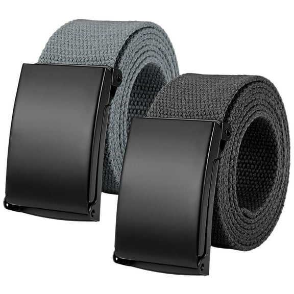 Bocaoying 2 Pack Belts for Men, Work Belts for Men, Men's Ratchet Web Belt, Mens Nylon Automatic Buckle Belt, Adjustable Canvas Fabric Nylon Golf Belt Fits Anywhere