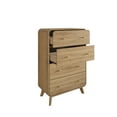 thumbnail image 7 of Castle Place Mid-Century 4 Drawer Wooden Dresser, Light Oak, 7 of 7