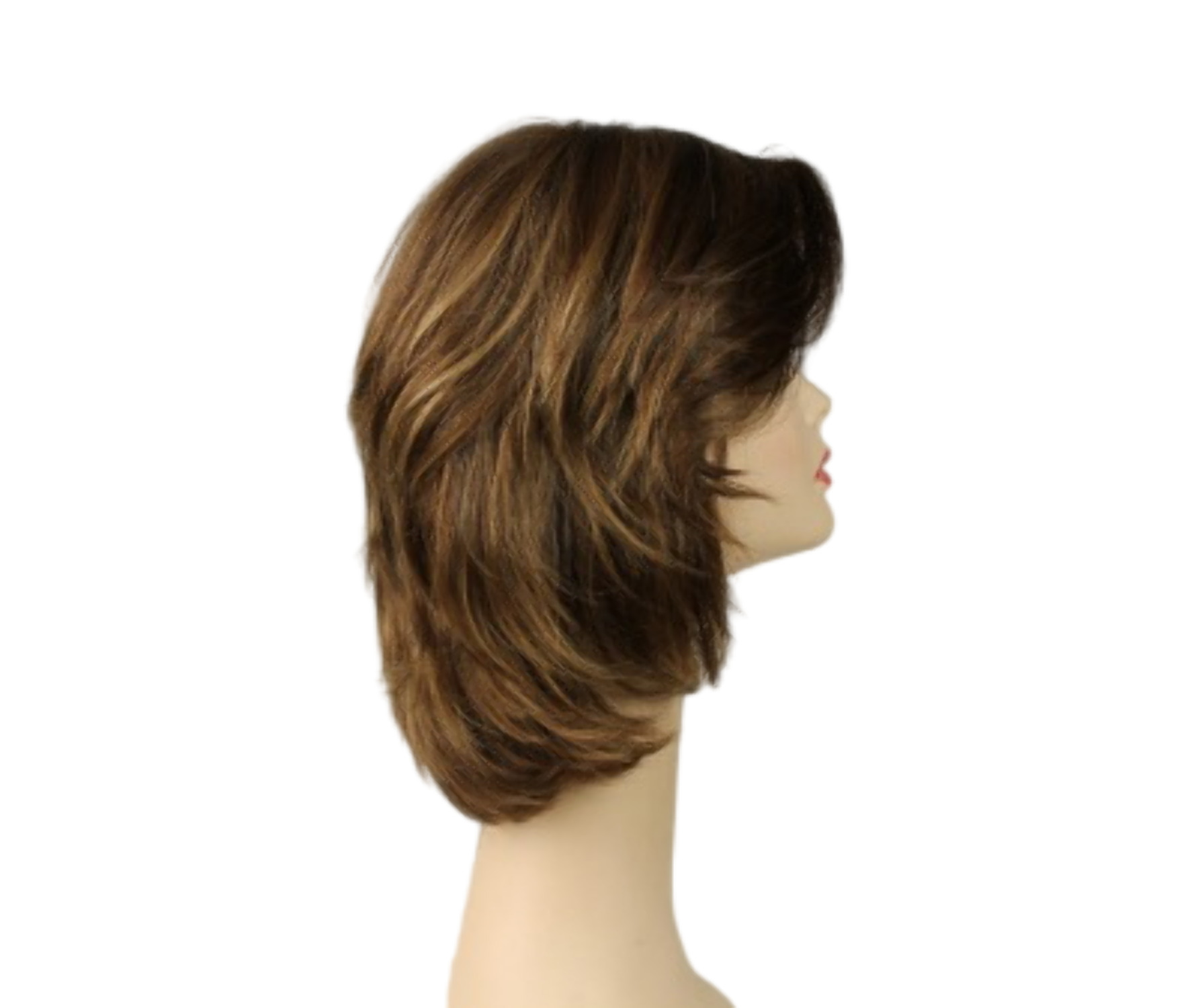 European Human Hair Freeda Wig Regina Light Brown With Warm Blonde Highlights Multi Skin Top Size S