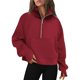 thumbnail image 5 of Sudaderas para mujer, para uso informal, con media cremallera, cuello alto abierto, chándales, ropa deportiva para yoga, abrigos de polar cálidos, prendas de punto, prendas de vestir exteriores, 5 of 5