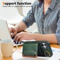 thumbnail image 4 of Allytechgroup Stylish iPhone 16 Wallet Case, Premium Phone Case for iPhone 16 with Card Holder Zipper Pocket Hand Wrist Shockproof Stand Cover for Women Men, Green, 4 of 6