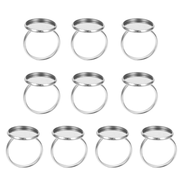 10pcs anillo de anillo de acero inoxidable anillo ajustable anillo bases de anillo de accesorios de joyería