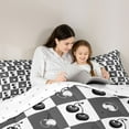 thumbnail image 5 of Homewish Retro Sweet Cherry Full Size Comforter Sets,Fruit Theme Bedding Comforter Set,Gray White Black Bedding Sets For Kids,Breathable Home Decor Reversible,3 Pieces, 5 of 8