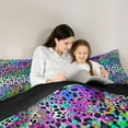 thumbnail image 5 of jejeloiu Colorful Leopard Pattern Bedding Comforter Set,Jungle Cheetah Animal Twin Comforter Sets,Gradient Multicolor Bedding Set For Girl Kids,Luxury Bedroom Decor Reversible,2 Pieces, 5 of 8
