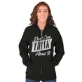thumbnail image 3 of Dont Even Think About It Attitude Womens Plus Size Graphic Zipper Hoodie Brisco Brands 2X, 3 of 5