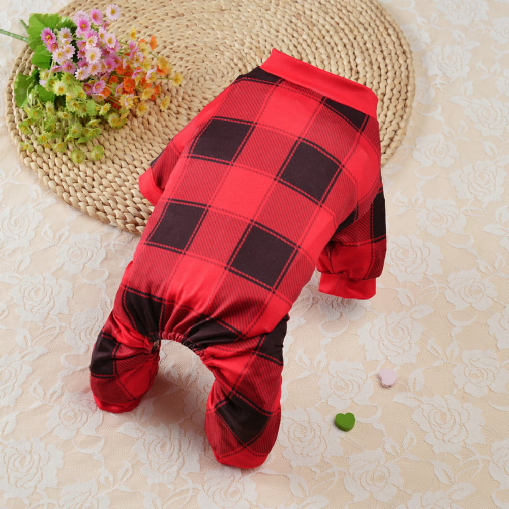 Comfortable Dog Coat Costume for Small to Large Dogs Winter Warm Plaid Pattern Dog Jumpers Clothes Classic Dog Jumper