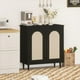 thumbnail image 5 of Yeshouse Aparador de ratán con consola decorativa para pasillo, comedor, cocina, con almacenamiento ajustable, 5 of 6