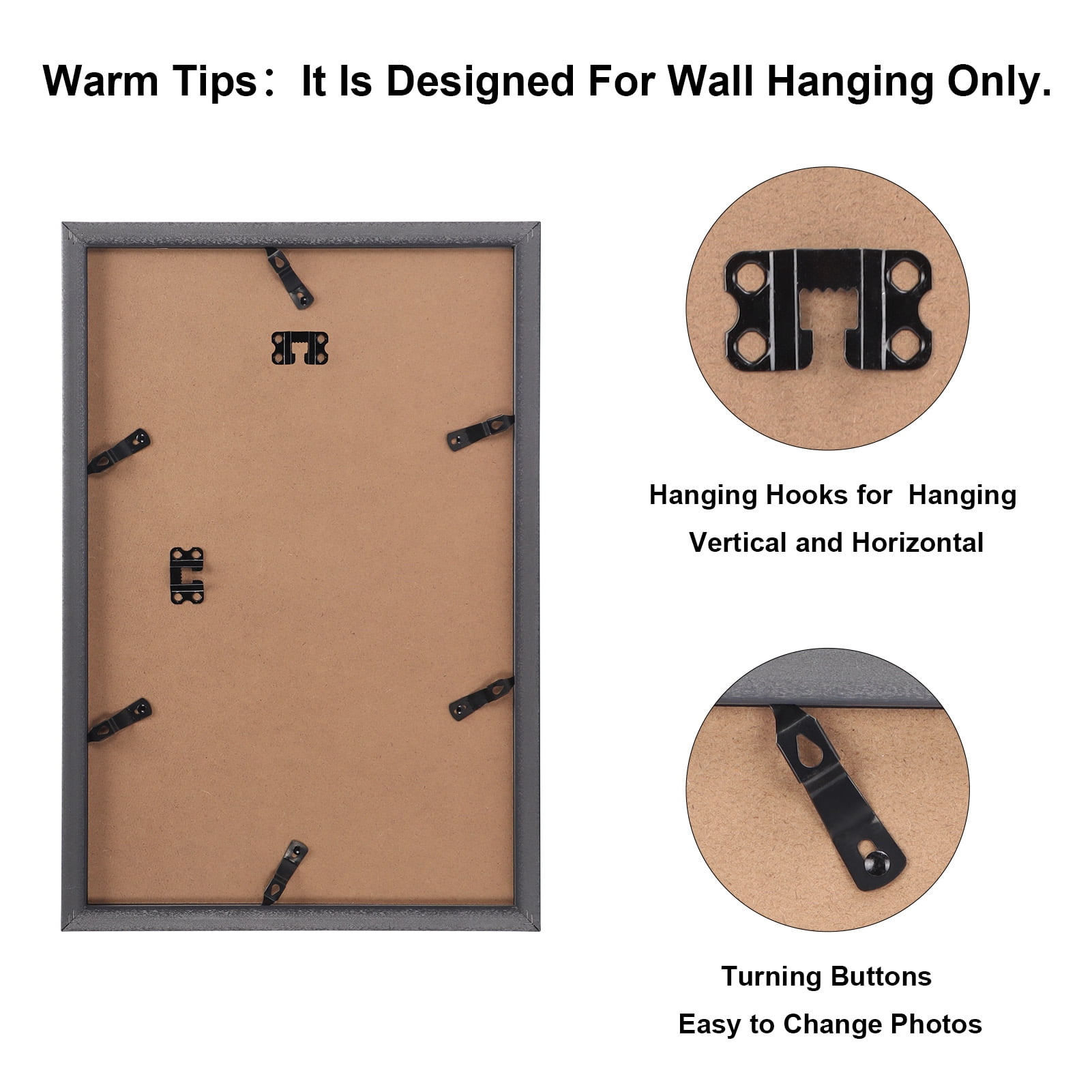 11x17 Picture Frame Set of 4, Black Gallery Wall Poster Frames