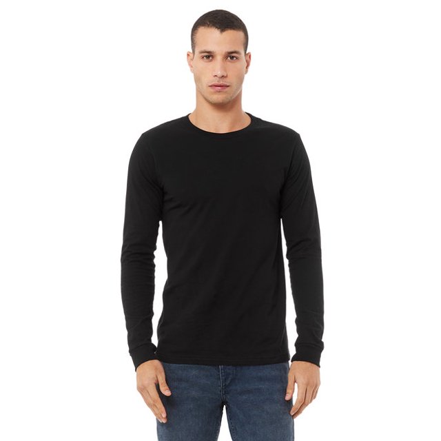 Bella + Canvas 3501 T-Shirt Jersey Unisexe à Manches Longues - Noir - 4TG