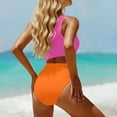 thumbnail image 6 of XIAONU Women's Color Block One Shoulder Swimwear Slim Fit Sleeveless Asymmetric One Piece Swimsuit Stretchy Modern Pool Swimsuits, 6 of 9