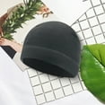 thumbnail image 4 of Warm Beanie for Men Women Cuffed Thick Fleece Winter Hat Elastic Skull Cap for Winter Outdoor Running Riding Skiing-Dark Gray, 4 of 8
