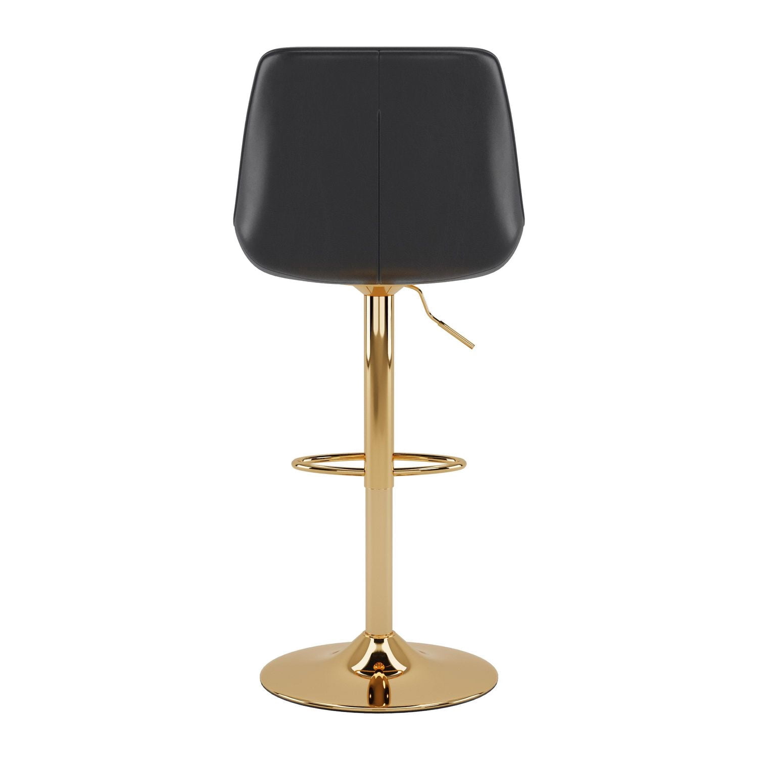 CorLiving Arwen Set of 2 Faux Leather Upholstered Adjustable Height Gold Base Indoor Barstools