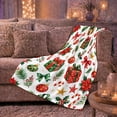 thumbnail image 6 of Christmas Holiday, Festive Holiday Scene, Warm Flannel Blanket for Living Room and Reading Nook with Detailed Artwork, Art Lovers Christmas Gift, Festive Home Decor, 6 of 9