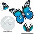 thumbnail image 3 of 2 Piezas Grandes Decoraciones de Jardín de Mariposas de Metal para Exteriores Arte de Pared para Exteriores Mariposas de Metal para Vallas de Paredes Exteriores, 27 x 22 cm (Azul y Amarillo), 3 of 5