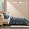 thumbnail image 3 of EVERGRACE Luxury Velvet Quilt King Size, Ultra Soft Wave Crushed Velvet Bedding Set, Lightweight Quilted Comforter Set for All Season, Oversized Bedspread Coverlet with 2 Shams, Stormy Blue, 3 of 8