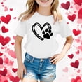 thumbnail image 2 of Gunia Valentines Shirts For Kids Boys Girls Short Sleeve Love Heart Graphic Crew Neck Casual Breathable Soft Valentine'S Day T-Shirt Toddler Tee Tops 3-14 Years White, 2 of 4