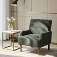 thumbnail image 3 of CQSXDA Corduroy Accent Upholstered Armchair with 9-Inch Solid Wood Legs for Modern Living Room Decor, Green, 3 of 9