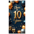 thumbnail image 2 of LUUFILx Cheers to 10 Years Anniversary Backdrop Celebration Decoration Party Supplies Milestone Event Photography Props Background Banner Decor, 2 of 8