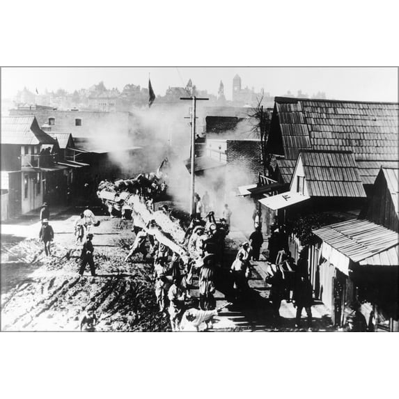 24"x36" Gallery Poster, Chinese New Year parade in Chinatown, Los Angeles, between 1882-1917 (exbt-LAS-60)