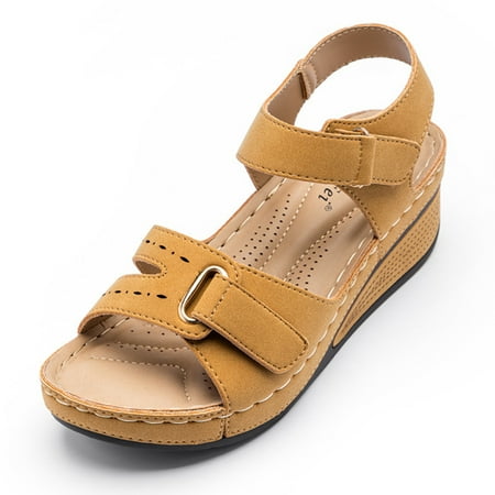 

Thick Sole Beach Sandals for Women with Hollow Breathable Design for Casual Occasion Beach Vacation 35 Brown