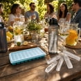 thumbnail image 4 of Dyegold Silicone Ice Tray Tray with Lid 10 Compartment Long Strip Ice Mold Flexible BPA Free Freezer Tray for Chilled Drinks Cocktail Party Kitchen Bar, 4 of 5