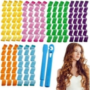 30pcs Hair Curlers Spiral Curls Styling Kit Heatless Wave Shape Hair Curlers Spiral Curls No Heat Wave Hair Curlers For Long Hair Magic Hair Rollers with Styling Hooks For DIY Spiral Hair (30cm)