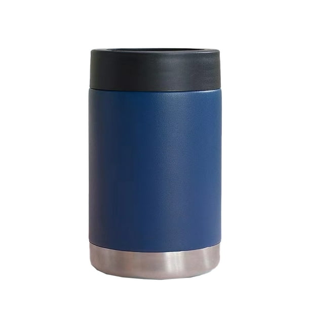 Enfriador de latas y botellas de cerveza de acero inoxidable de doble pared con aislamiento al vacío y abridor de botellas.