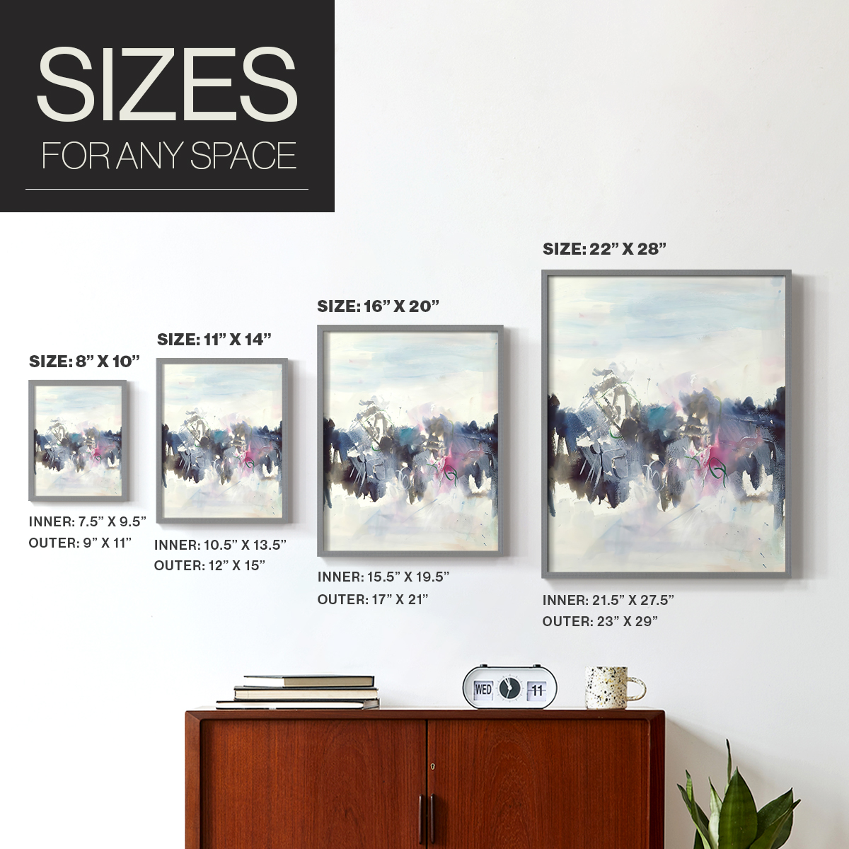 Birds II Framed Print in Gray Solid Wood Framed Print No Nail Hanging