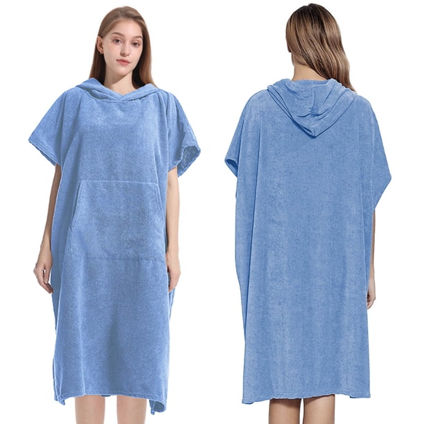 Toalla unisex de color liso para playa, baño y natación, con capucha, para mujer