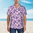 thumbnail image 2 of Xecao Daisies Flowers print Hawaiian shirt - a stylish short-sleeve button-down for men, perfect for casual beach and tropical outings., 2 of 9
