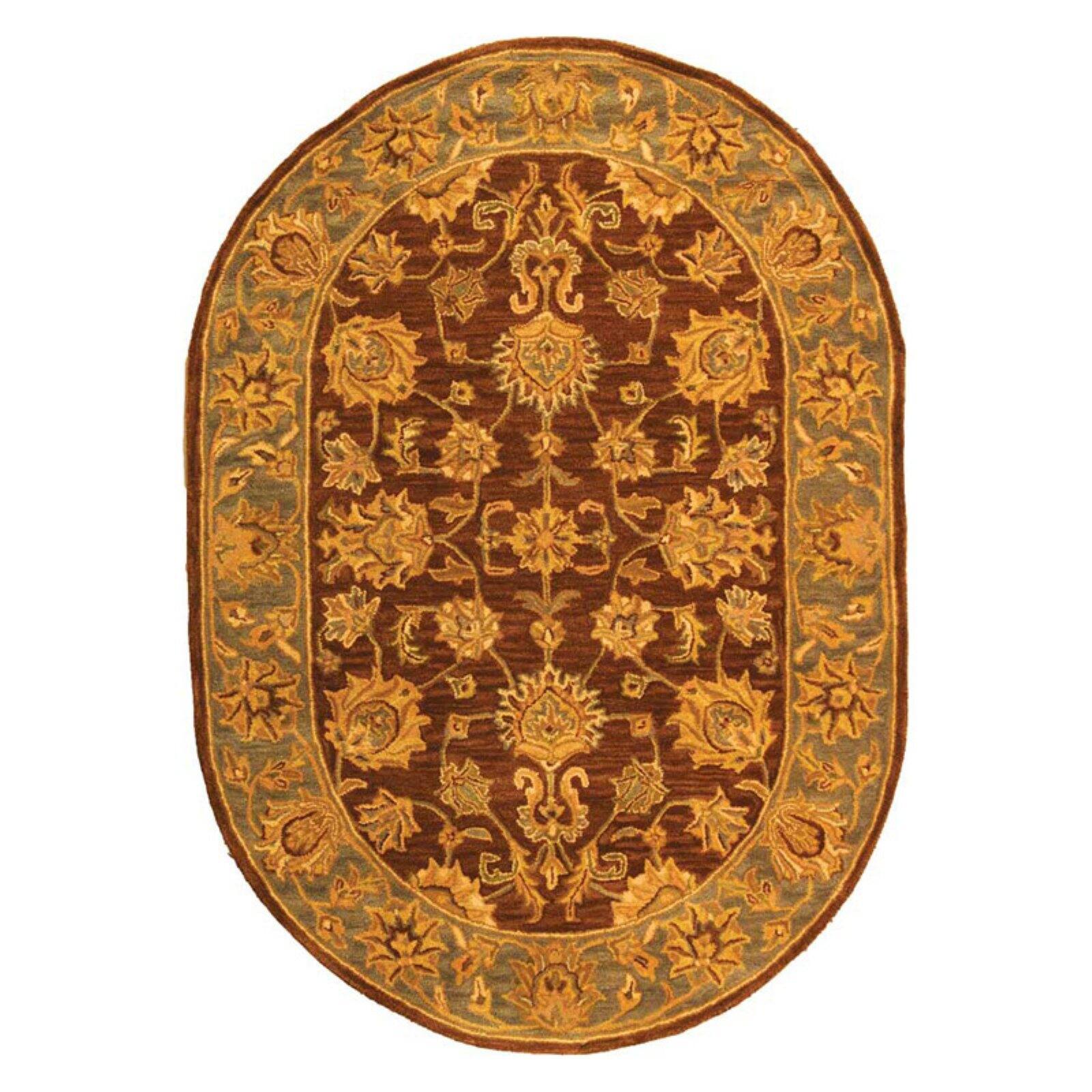 SAFAVIEH Heritage Regis Traditional Wool Area Rug, Brown/Blue, 8' x 8' Round - image 5 of 9